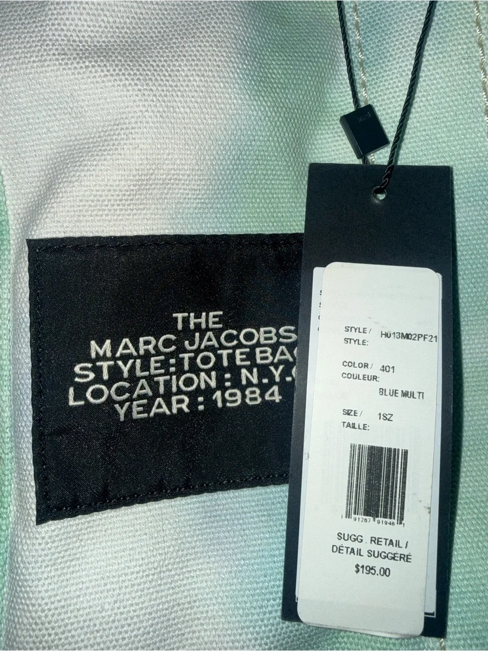 Marc Jacobs The Tote Bag - Mint Tie-Dye Canvas NWT